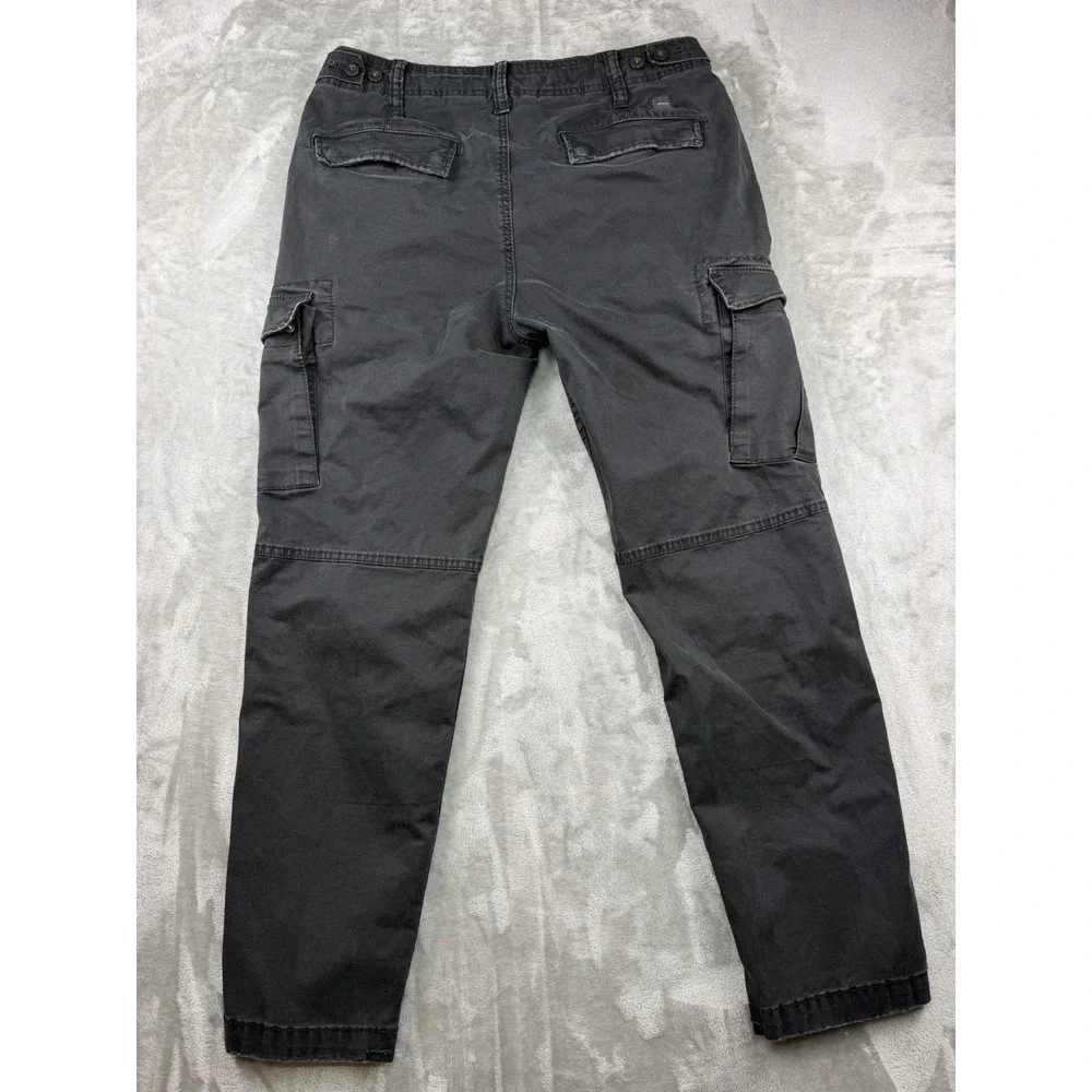 American Eagle Outfitters Cargo Pants Men's 34 X 32 Black FLEX fit Hemmed 28.5